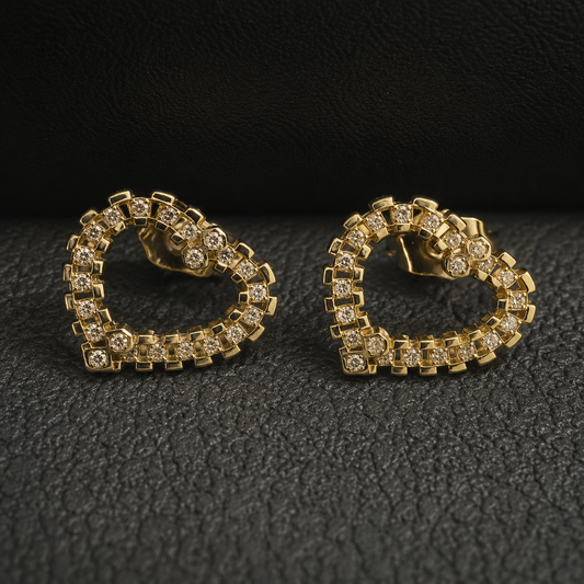 Crystal Heart Studs