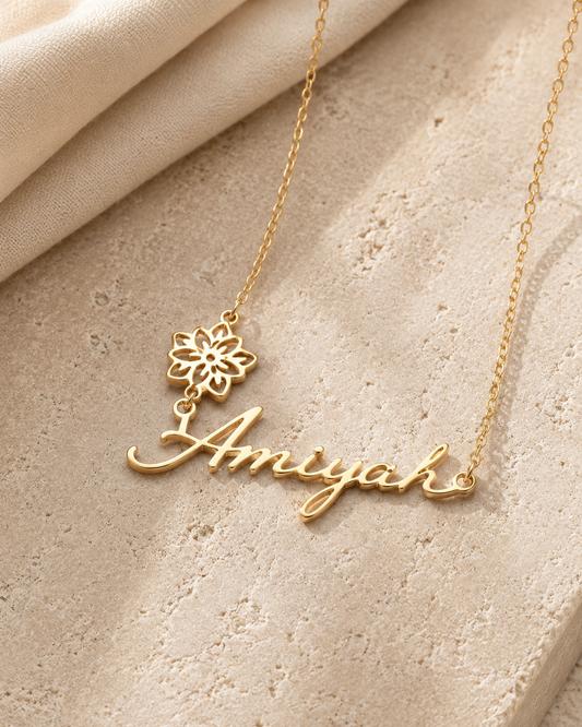 Flora Name Necklace