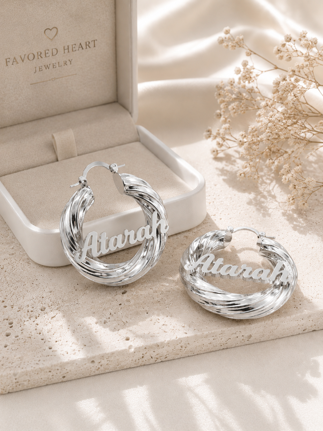 Twisted Script Hoops